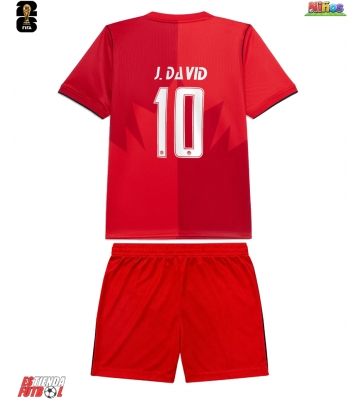 Canadá Jonathan David #10 Primera Equipación Niños Mundial 2026 Manga Corta (+ Pantalones cortos)